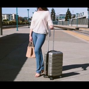 Betabrand Travel Pants Grey Blue